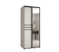 Skriňa s posuvnými dverami so zrkadlom Davos 11 120 60 Biela Čierna
