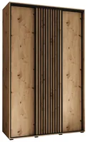 Skriňa s posuvnými dverami Sapporo 1 150 cm 60 cm Svetlohnedé drevo Čierna
