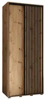 Skriňa s posuvnými dverami Sapporo 1 100 cm 45 cm Svetlohnedé drevo Čierna