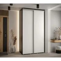 Skriňa s posuvnými dverami Davos 1 130 cm 60 cm hĺbky Biela Čierna