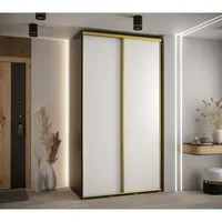 Skriňa s posuvnými dverami Davos 1 130 cm 60 cm hĺbky Biela Čierna