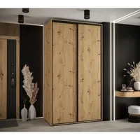 Skriňa s posuvnými dverami Davos 1 130 cm 60 cm hĺbky Svetlohnedé drevo