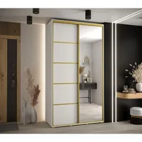 Skriňa s posuvnými dverami so zrkadlom Davos 5 140 cm 45 cm hĺbky Biela