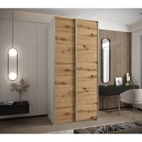 Skriňa s posuvnými dverami Lux 1 100 Svetlohnedé drevo Biela Sivá