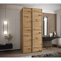 Skriňa s posuvnými dverami Lux 1 100 Svetlohnedé drevo Sivá