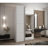 Skriňa s posuvnými dverami so zrkadlom Lux 3 130 Biela