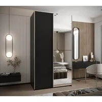 Skriňa s posuvnými dverami so zrkadlom Lux 3 130 Čierna