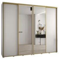 Posuvná skriňa so zrkadlom vysoká Davos 3 280 hĺbka 45 cm Biela