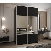 Skriňa s posuvnými dverami so zrkadlom Lux 4 150 Čierna