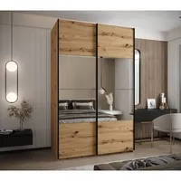 Skriňa s posuvnými dverami so zrkadlom Lux 4 150 Svetlohnedé drevo