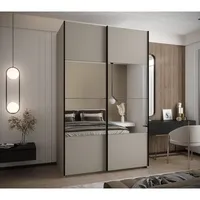Skriňa s posuvnými dverami so zrkadlom Lux 4 150 Sivá Čierna