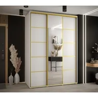 Skriňa s posuvnými dverami so zrkadlom Cannes 5 170 60 cm hĺbky Biela