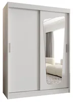 Skriňa s posuvnými dverami so zrkadlom Moka 150 cm Biela