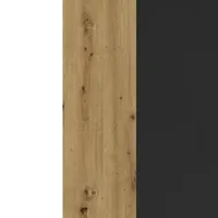 Skriňa s posuvnými dverami so zrkadlom Davos 11 130 cm 60 cm Svetlohnedé drevo Biela Čierna