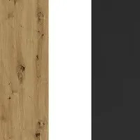 Skriňa s posuvnými dverami so zrkadlom Davos 11 130 cm 60 cm Svetlohnedé drevo Biela Čierna