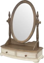 Oválné elegantní zrcadlo se zásuvkami a přihrádkou do ložnice Limena