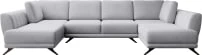 Rohová sedací souprava ve tvaru písmene U levá / pravá pro každodenní spaní s mechanismem rozkládání typu DL a úložným prostorem na lůžkoviny Larco 