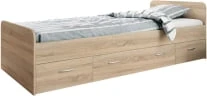 Rama łóżka Boro 90x200 cm z 3 szufladami