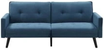 Sofa Corner z podnóżkiem i funkcją spania do salonu niebieski 