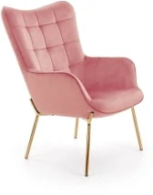 Tapicerowany fotel Castel 2 jasny różowy