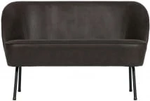 Sofa 2-osobowa skóra czarna Vogue