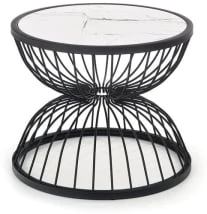 Stylový kavový stolek Kim bíly mramor-černý
