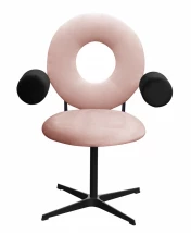 Extravagantní čalouněná židle s područkami na otočné základně Monocle