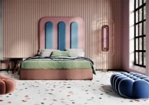 Extravagantní čalouněná postel do ložnice Bisquit 140