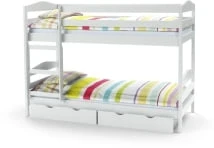 Piętrowe dwuosobowe łóżko Sam do pokoju dziecięcego biały