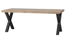 Stół z drewna mango w jodełkę z nogą X 200x90 Tablo