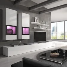 Nowoczesna meblościanka z miejscem na TV do salonu Baros