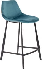 Krzesło barowe niskie Franky aksamit niebieski