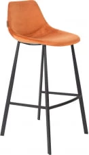 Krzesło barowe Franky aksamit pomarańczowy