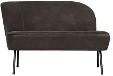 Sofa skóra czarna Vogue - lewa