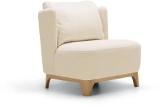 Fotel z drewnianą ramą Alma bez guzików