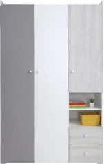 Pojemna szafa z drzwiami i szufladami do pokoju dziecięcego Como