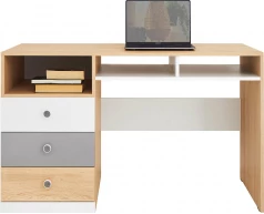 Funkcjonalne biurko z szufladami i wnękami do pokoju młodzieżowego Pixel