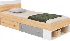 Praktyczne łóżko 90 z szufladami i wnękami do pokoju młodzieżowego Pixel