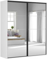 Moderní šatní skříň 200 s posuvnými dveřmi se zrcadlem do ložnice Flex