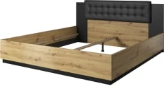 Dwuosobowe łóżko 140 z tapicerowanym zagłówkiem do sypialni Sigma