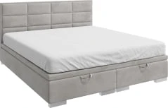 Čalouněná postel s plynovými písty a úložným prostorem do ložnice - kontinentální verze Pomoza 140