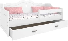 Łóżko dziecięce Lilia 80x160 z barierką zabezpieczającą i szufladą