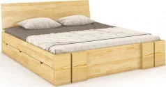 Łóżko drewniane sosnowe z szufladami do sypialni Vestre maxi & dr 120