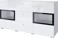 Przeszklona komoda z szufladami i drzwiami do salonu Baros 