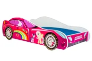 Łóżko z materacem Car Pink 140