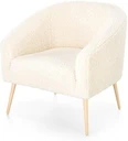 Tapicerowany fotel Grifon 2 w stylu glamour kremowy