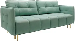 Sofa Cavola Gold z funkcją spania i pojemnikiem na pościel