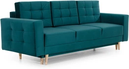Pikowana sofa Asgard z funkcją spania typu DL i pojemnikiem na pościel