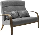 Sofa Lagossa z drewnianymi podłokietnikami