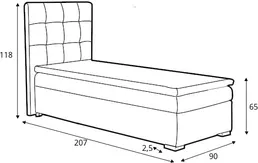 Postel boxspring 90 Claudia